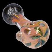 Gold and Frit Spoon Pipe - 4 in