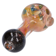 Gold and Frit Spoon Pipe - 4 in