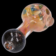Gold and Frit Spoon Pipe - 4 in
