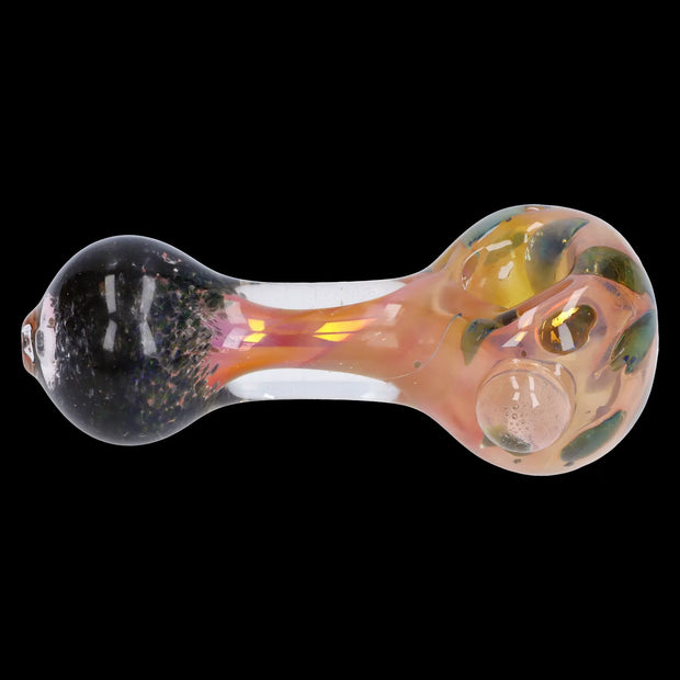 Gold and Frit Spoon Pipe - 4 in