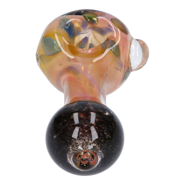 Gold and Frit Spoon Pipe - 4 in