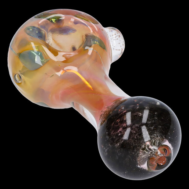 Gold and Frit Spoon Pipe - 4 in