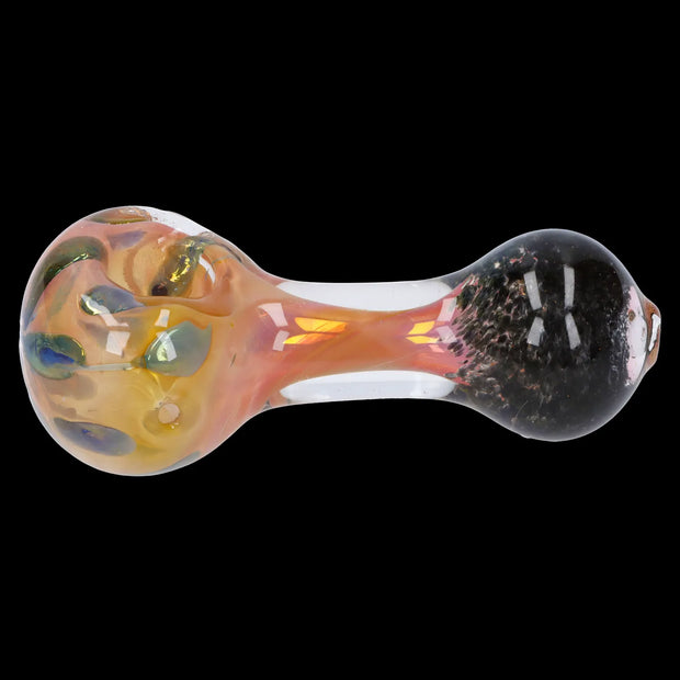 Gold and Frit Spoon Pipe - 4 in