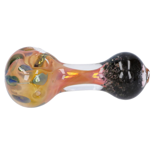 Gold and Frit Spoon Pipe - 4 in