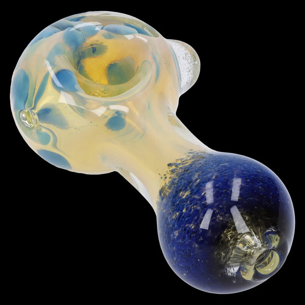 Gold and Frit Spoon Pipe - 4 in