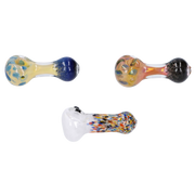 Gold and Frit Spoon Pipe - 4 in