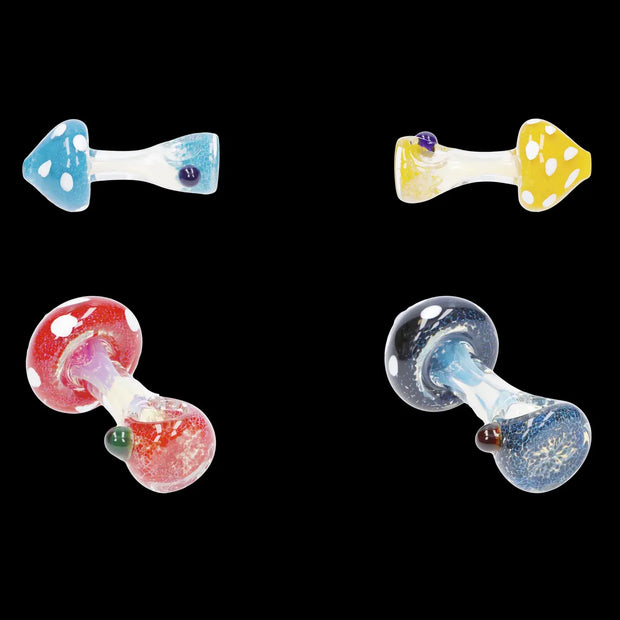 Mushroom Frit Spoon Pipe - 4.5 in