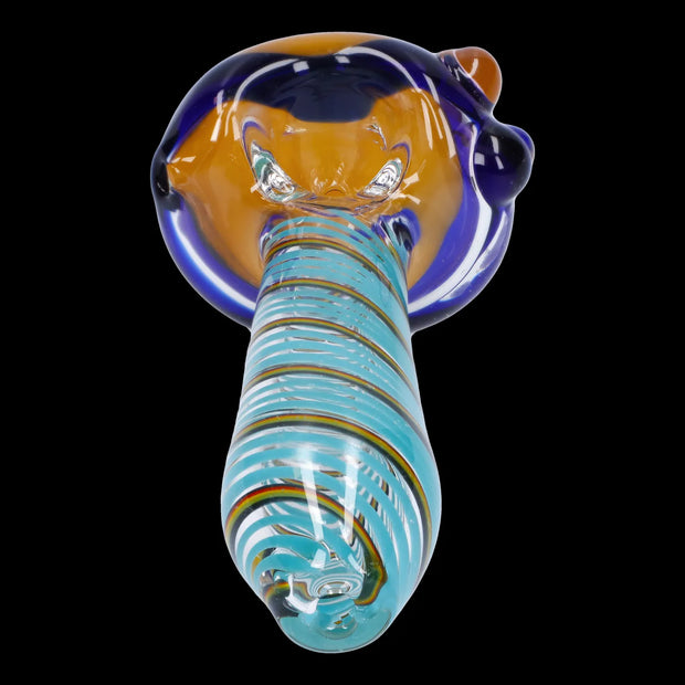 Swirling Double Blown Spoon Pipe - 45 in