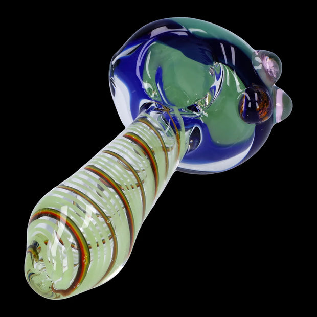 Swirling Double Blown Spoon Pipe - 45 in