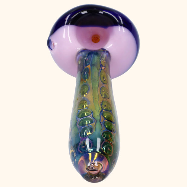 Gold Fume Double Blown Bubble Trap Pipe - 4.5 in