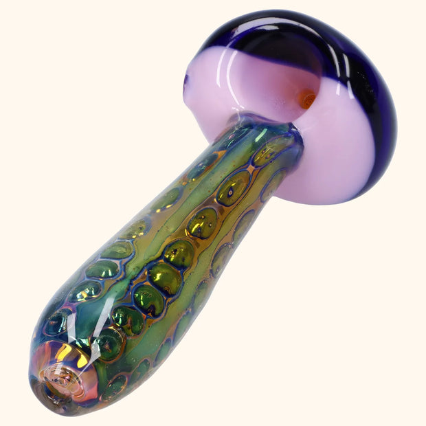 Gold Fume Double Blown Bubble Trap Pipe - 4.5 in