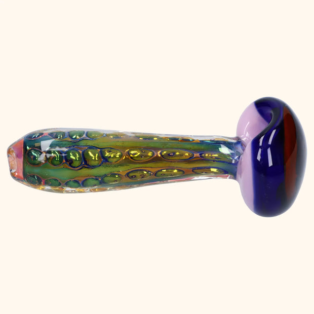 Gold Fume Double Blown Bubble Trap Pipe - 4.5 in