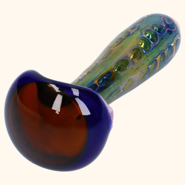 Gold Fume Double Blown Bubble Trap Pipe - 4.5 in