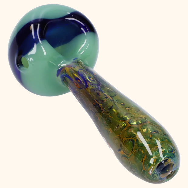 Gold Fume Double Blown Bubble Trap Pipe - 4.5 in