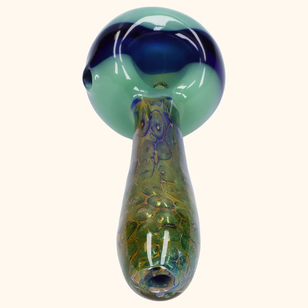 Gold Fume Double Blown Bubble Trap Pipe - 4.5 in