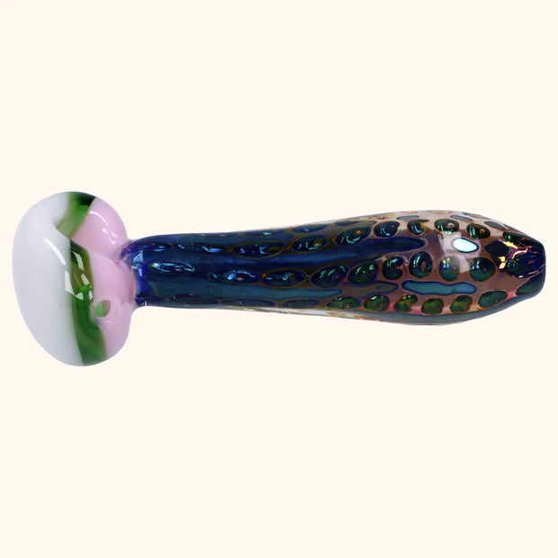 Gold Fume Double Blown Bubble Trap Pipe - 4.5 in