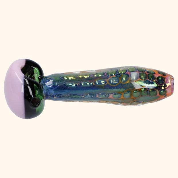 Gold Fume Double Blown Bubble Trap Pipe - 4.5 in