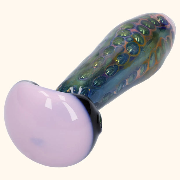 Gold Fume Double Blown Bubble Trap Pipe - 4.5 in