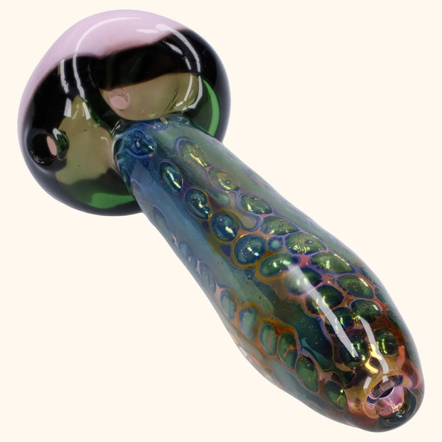 Gold Fume Double Blown Bubble Trap Pipe - 4.5 in