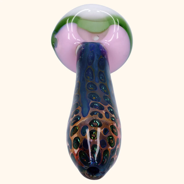Gold Fume Double Blown Bubble Trap Pipe - 4.5 in