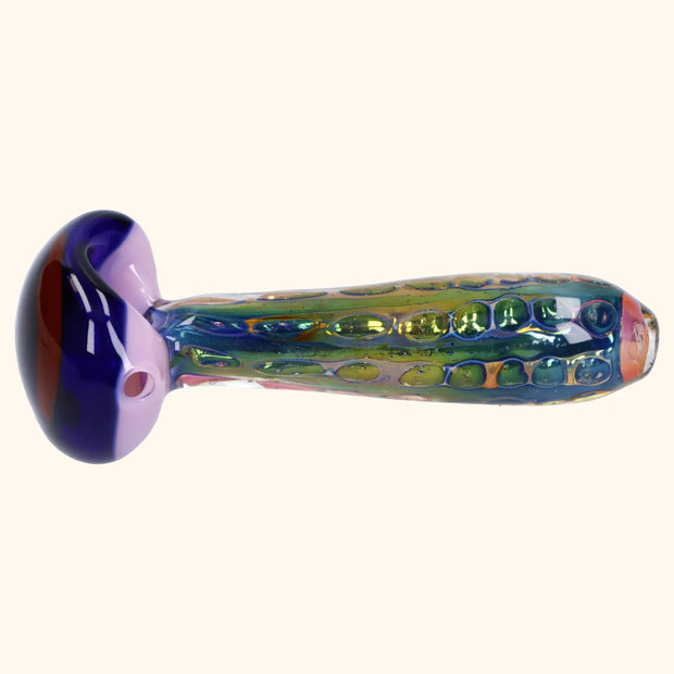 Gold Fume Double Blown Bubble Trap Pipe - 4.5 in