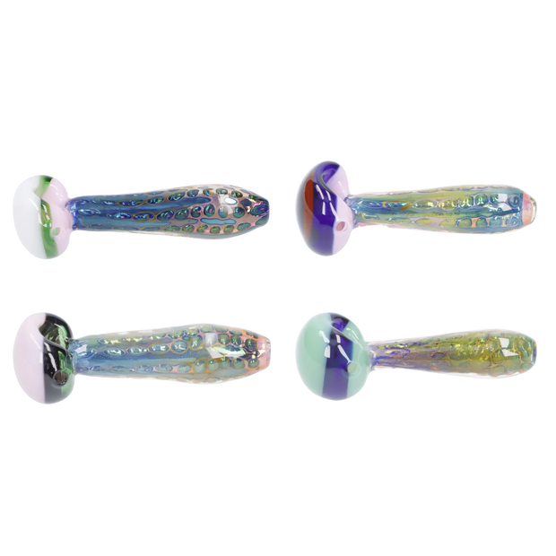 Gold Fume Double Blown Bubble Trap Pipe - 4.5 in