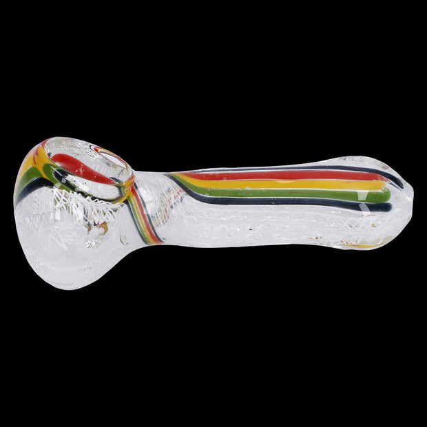 Twisted Rasta & White Art Pipe - 3.5 in