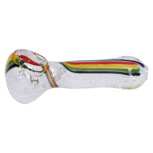 Twisted Rasta & White Art Pipe - 3.5 in