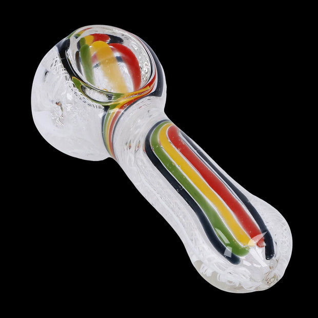 Twisted Rasta & White Art Pipe - 3.5 in