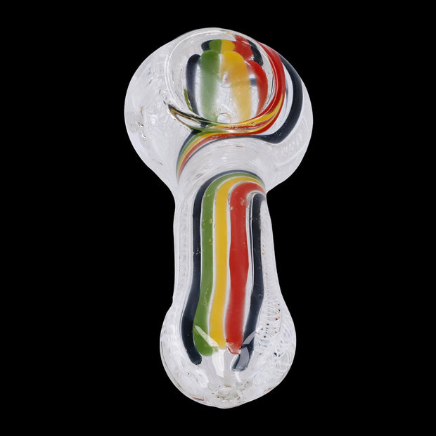 Twisted Rasta & White Art Pipe - 3.5 in