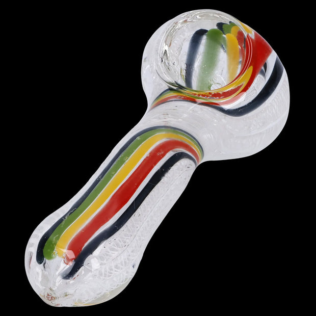 Twisted Rasta & White Art Pipe - 3.5 in