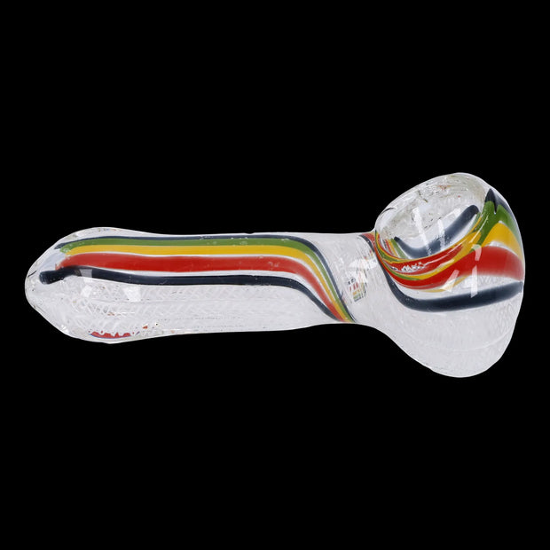 Twisted Rasta & White Art Pipe - 3.5 in