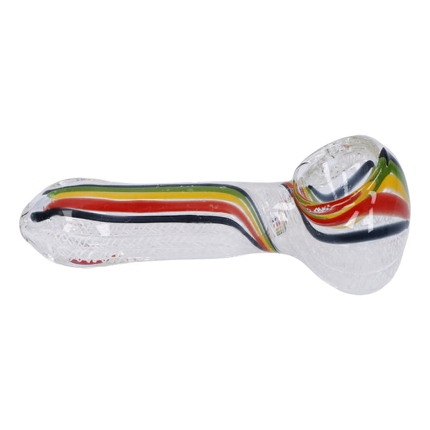 Twisted Rasta & White Art Pipe - 3.5 in