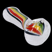 Twisted Rasta & White Art Pipe - 3.5 in