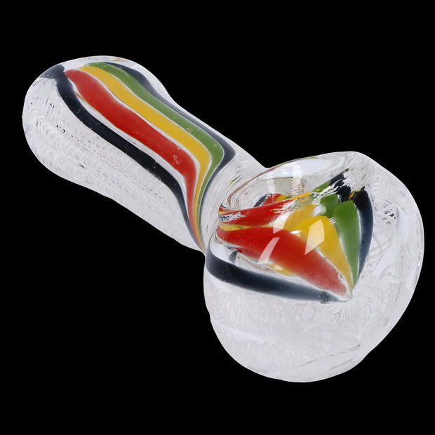 Twisted Rasta & White Art Pipe - 3.5 in