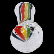 Twisted Rasta & White Art Pipe - 3.5 in