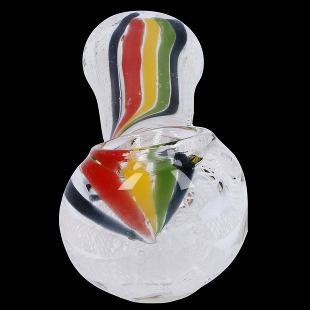 Twisted Rasta & White Art Pipe - 3.5 in