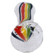 Twisted Rasta & White Art Pipe - 3.5 in