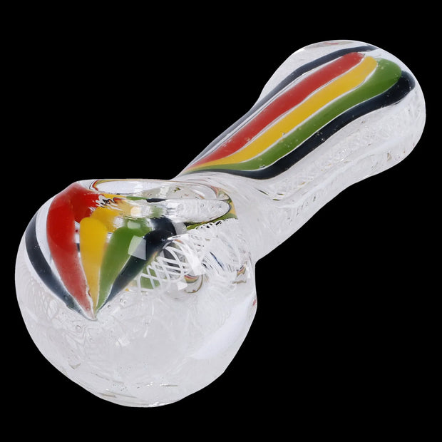 Twisted Rasta & White Art Pipe - 3.5 in
