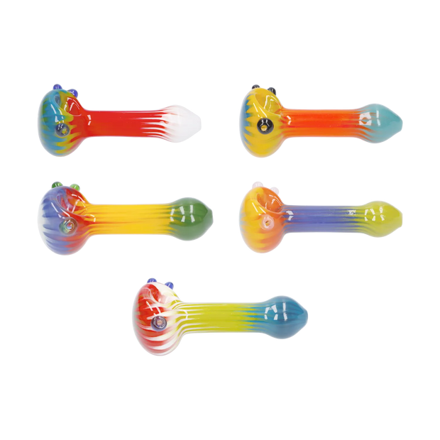 Colorful Reversal Art Spoon Pipe - 4.5 in