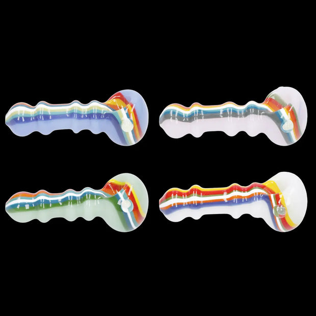 Slime Rasta Rainbow Spoon Pipe - 4.5 in