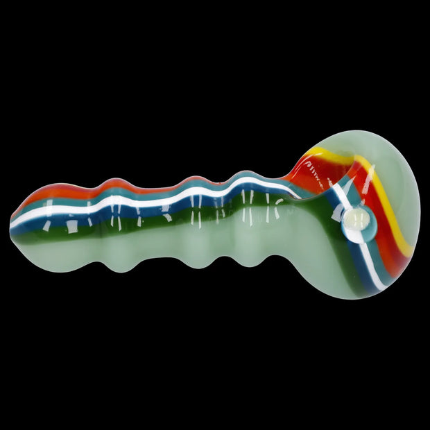 Slime Rasta Rainbow Spoon Pipe - 4.5 in