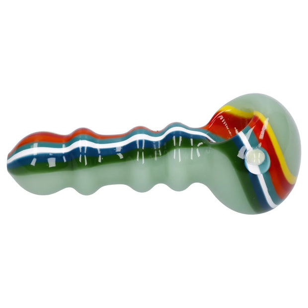 Slime Rasta Rainbow Spoon Pipe - 4.5 in