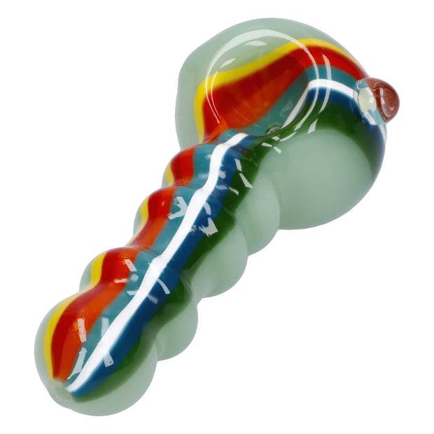 Slime Rasta Rainbow Spoon Pipe - 4.5 in