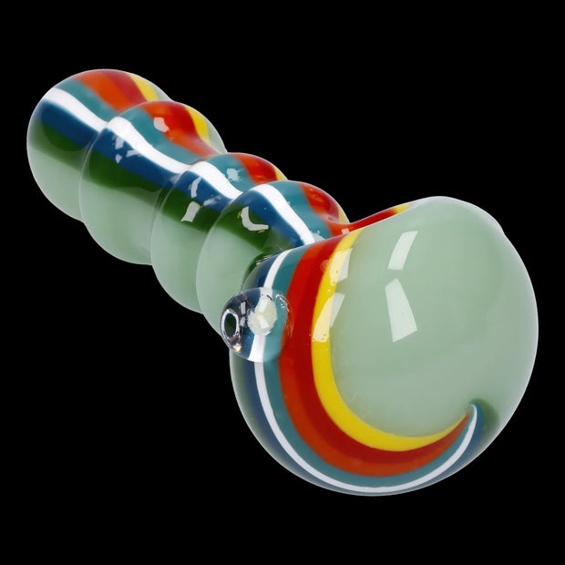Slime Rasta Rainbow Spoon Pipe - 4.5 in