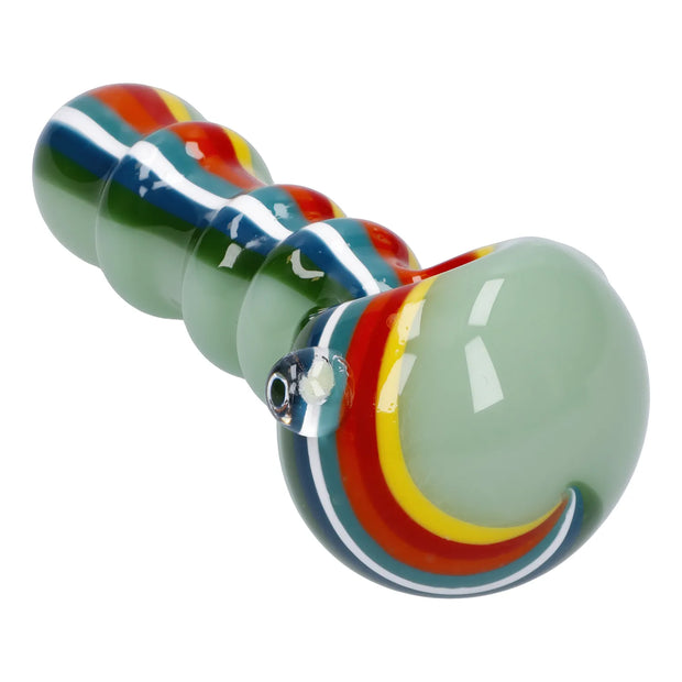 Slime Rasta Rainbow Spoon Pipe - 4.5 in