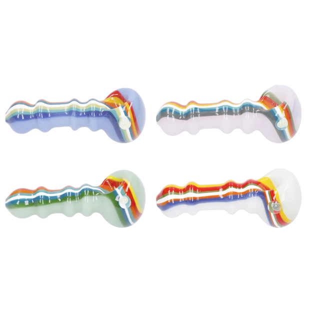 Slime Rasta Rainbow Spoon Pipe - 4.5 in