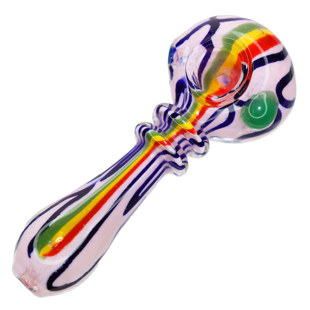 Valiant Rasta Slime Colourful Glass Pipe - 4 in.