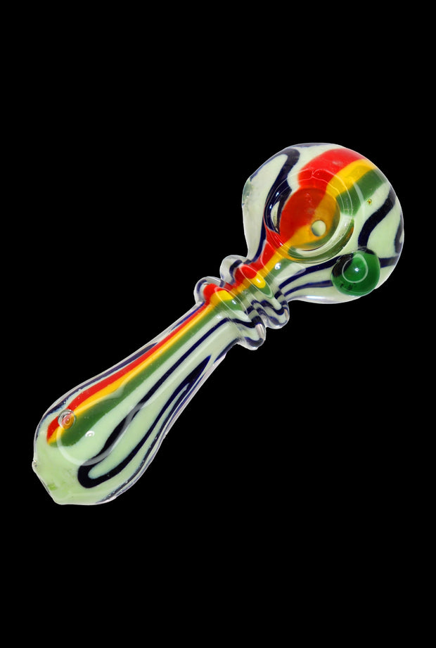Valiant Rasta Slime Colourful Glass Pipe - 4 in.