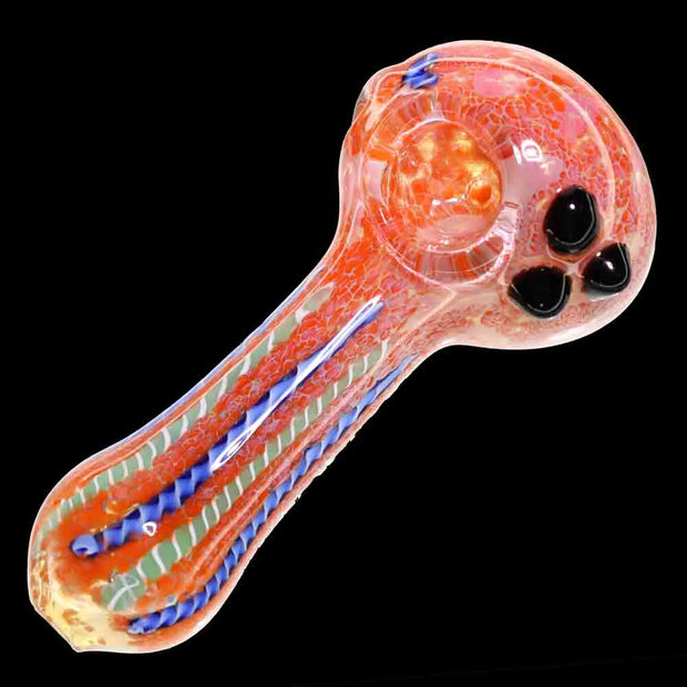 Valiant Fancy Multi-Colour Striped Glass Spoon Pipe - 5 in.